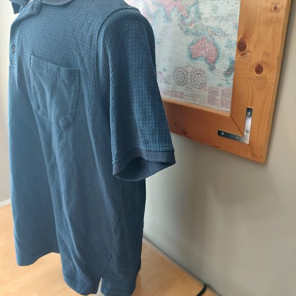 Denver Hayes Classic Fit Navy Patterned Polo Golf Shirt Men's Size Large - Picture 3 of 10